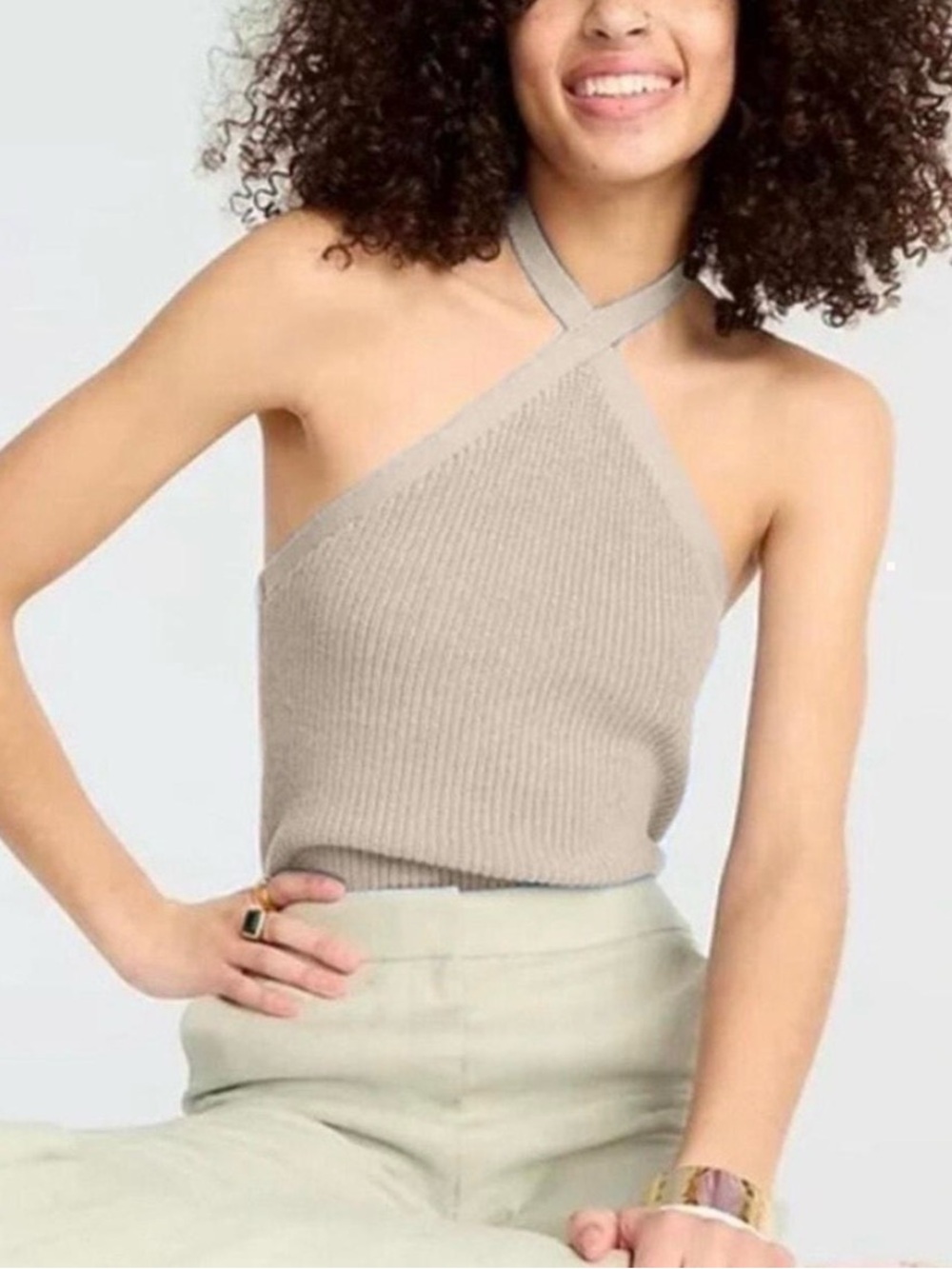 J.Crew Cotton Blend Sweater Tank-Halter